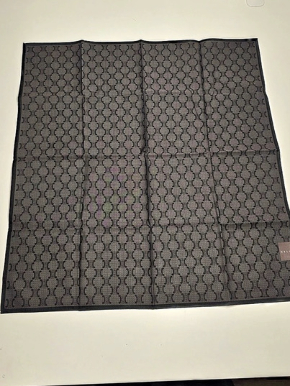 NWT Celine Monogram Scarf in Gray & Black